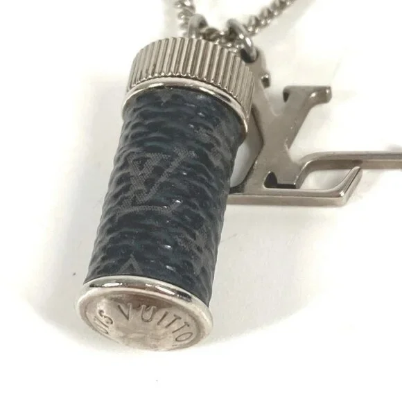 LOUIS VUITTON M63641 MonogramEclipse Necklace-Charms Canvas / Metal Black/Silver - Picture 3 of 8